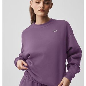 ALO Accolade Crew Neck Pullover Plum Kiss Sweatshirt Size XS NWT SOLD OUT ONLINE